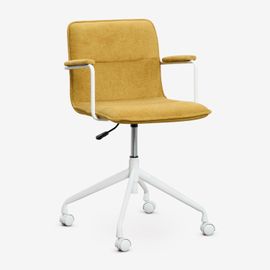 Chaise De Bureau Avec Roulettes Et Accoudoirs Seifert Blanc
