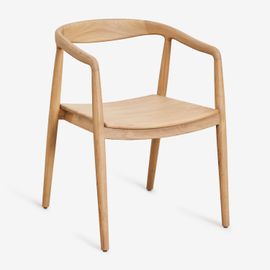 Lot De 4 Chaises De Salle À Manger En Teck Rokan Avec Accoudoirs Bois De Teck Clair
