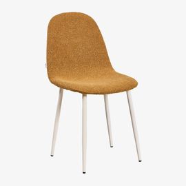 Lot De 4 Chaises De Salle À Manger En Tissu Bouclé Glamm Deluxe Beige Crème