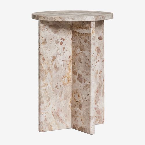 Table De Chevet Ronde Ø35 Cm En Marbre Mencia