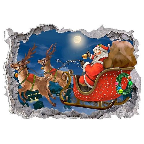 1pc 3d Noël Sticker mural Père Noël Autocollant mural Noël bricolage mural autocollant,amovible