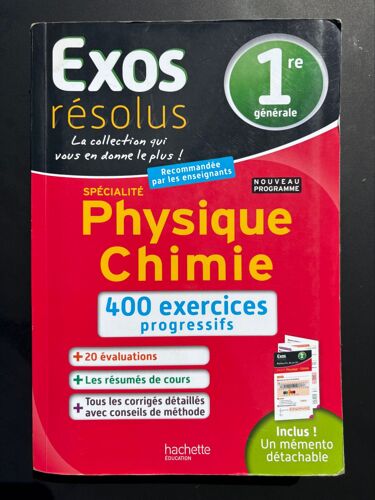Exos Résolus Hachette Spécialité Physique-Chimie Première Nouveau Programme