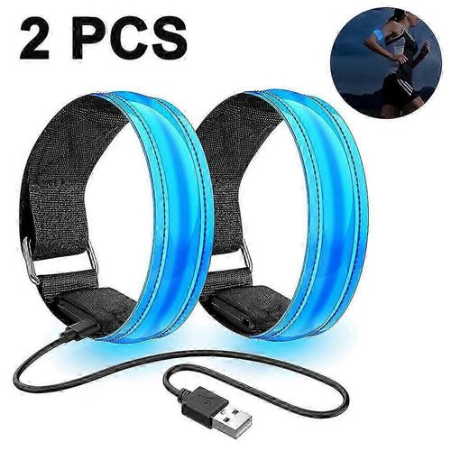 Paquet De 2 Feux De Course Pour Coureurs,Brassard Led Rechargeable,Vêtements De Course Réfléchissants,Bande Lumineuse Led Pour Joggeurs,Cyclistes,Marcheurs
