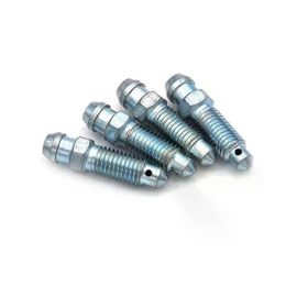 4pcs M7 X 10mm Moto Vélo Frein Étrier Acier Purge Vis Mamelon