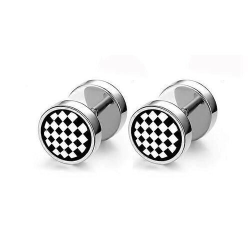 1 Paire D'étoiles En Acier Inoxydable Haltère Vis Boucles D'oreilles Pour Hommes / Femmes Collection Populaire Punk Noir Piercings Bijoux Vente Chaude