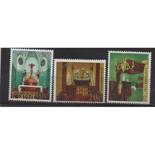 Antilles Néerlandaises Timbres Églises Et Synagogues 1970