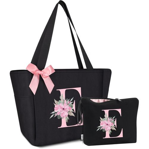 KALANKA-Sac Cabas Personnalisé avec Initiale A-Z, Cadeau Imperméable pour Femmes, Demoiselles d'Honneur, Maman, Enseignantes, Amies