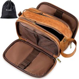 nzqaf-Trousse de Toilette pour Homme avec Grande Capacité, Trousse de Maquillage avec Imperméable PU
