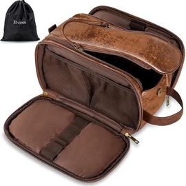 nzqaf-Trousse de Toilette pour Homme avec Grande Capacité, Trousse de Maquillage avec Imperméable PU
