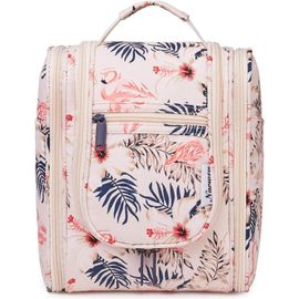 nzqaf-Trousse de Toilette Femme Voyage Trousse de Toilette à Suspendre pour Vanity Femme Sac de Toilette Accessoires (Flamant Rose (Moyen))