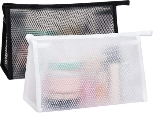Kalanka-Trousses De Toilette Grande Capacité 2pcs Trousses À Maquillage Imperméable Trousse Toilette Voyage Transparente Sacs De Toilette Pour Les Affaires De Voyage Pour Hommes Femmes (Blanc, Noir)