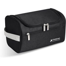 nzqaf-Trousse de Toilette Voyage pour Homme,étanche Kit de Rasage Cosmétique,Trousse de Maquillage Portable de Voyage,Imperméable Sac Cosmétique pour Voyage Gym Business et Vacanc¿Noir¿