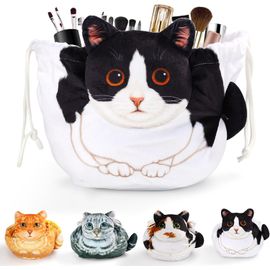 nzqaf-Trousse de Maquillage pour Femme, Sac Cosmétique Portable à Cordon, Grande Capacité de Malette de Rangement Maquillage - Organisateur Multifonction - Pochette de Voyage Trousse de Toilette