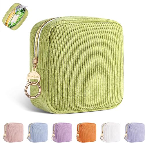 Sac Pour Serviettes Hygi¿¿Niques Tampons Prot¿¿Ge Slip Culotte Menstruelle Pochette Rangement Organisateur Avec Fermeture ?Clair Pour Serviette Hygi¿¿Nique Cadeau Premieres R¿¿Gles Jeune Fille(Verte) 