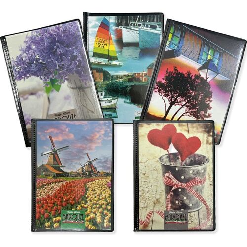 Album Photo À Pochettes 10 X 15 Cm Avec Couverture Souple Personnalisable Albumini Photographiques Économisant De L'espace De 20 Sachets-40 Photos Pour Cadre Photo (Lot De 5 Albums Au Total 2.[W775]