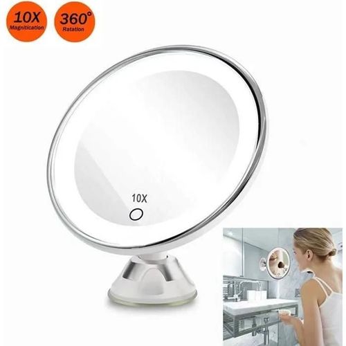 Miroir Grossissant Miroir Maquillage - 10x A Grossi La Vanité De Maquillage, Miroir Cosmétique Illuminé De Couleur De Lumière Du 