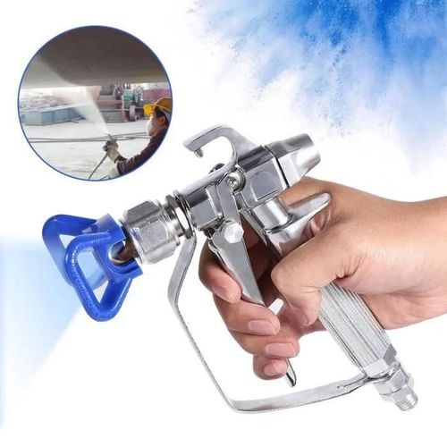 Pistolet à Peinture Haute Pression 3600PSI en Acier Inoxydable - Bleu et Gris Argenté
