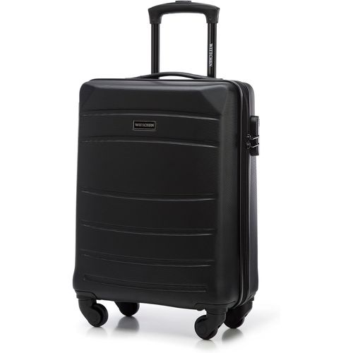 KALANKA-Valise de Voyage Bagage à Main Valise Cabine Valise Rigide en ABS avec 4 roulettes pivotantes Serrure à Combinaison Poignée télescopique Globe Line