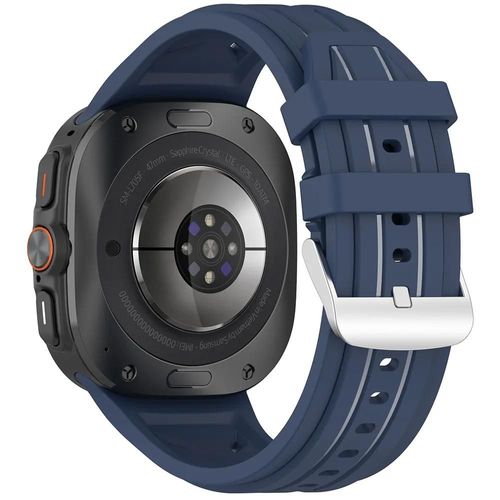 Bracelet Pour Samsung Galaxy Watch Ultra 47mm - Boucle Classique Ajustable Silicone Souple - Bleu Marine - E.F.Connection