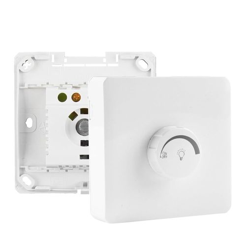 Interrupteur variateur pour lampe LED à intensité variable 86 x 86 mm 110-250 V 10-16 A 1-400 W-Interrupteur rotatif encastré-Régulation de la vitesse en continu pour ampoules à incandescence