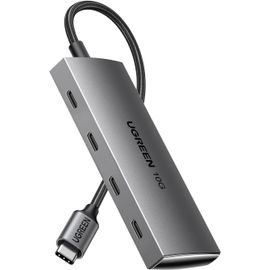 Hamiltion-10Gbps Hub Usb C 3.2 Adaptateur Multiport Coque En Aluminium Compatible Avec Iphone 16 15 Série Macbook Ipad Air Pro 2024 Mac Mini M4 Steam Deck Surface Galaxy S24 S23