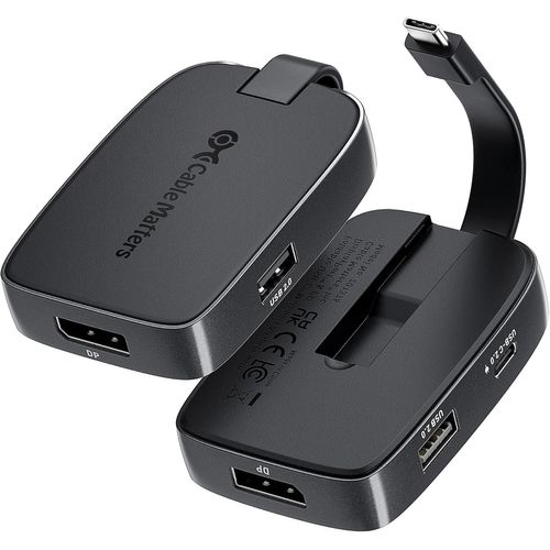 NAERYUT-Pliable Hub Usb C Displayport 1.4 Avec 4K 144Hz/8K 60Hz&Hdr,2X Usb 1X Usb-C,Chargement D'Hôte 100W En Noir,Compatible Avec Thunderbolt 4/Usb4,Macbook Pro,Ipad Pro,Xps Surface Pro