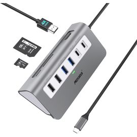 CIVV-Hub Usb C 4Khdmi 9 En 1Multiport Adaptateur Usb C Vers Usb 3.0,Pd 100W,Sd/Tf,Adaptateur De Données Usb-C Pour Macbook Air/Pro,Ipad,Chromecast,Windows,Switch,Etc.