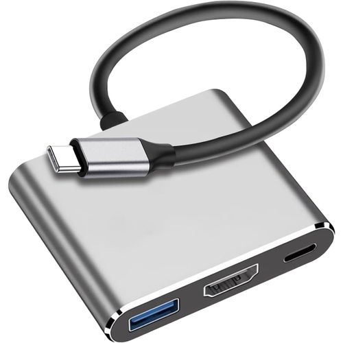 CIVV-Adaptateur Multiport Usb C Vers Hdmi,Ports Hdmi 4K & Usb 3.0,Port De Charge Rapide Usb C Pd100W,Adaptateur Pour Macbook Pro,Ipad Pro,Chromebook,Dell Xps,Surface,Samsung