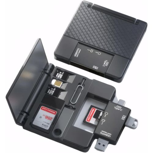 NAERYUT-Lecteur De Carte Sd 7 En 1 Pour Iphone,Adaptateur De Carte Sd Usb Pour Apple,Lecteur De Carte Sd Pour Iphone 15/Pro Max/Pro/Plus/Pour Ipad Pro/Macbook Pro/Air,Samsung Galaxy-Noir
