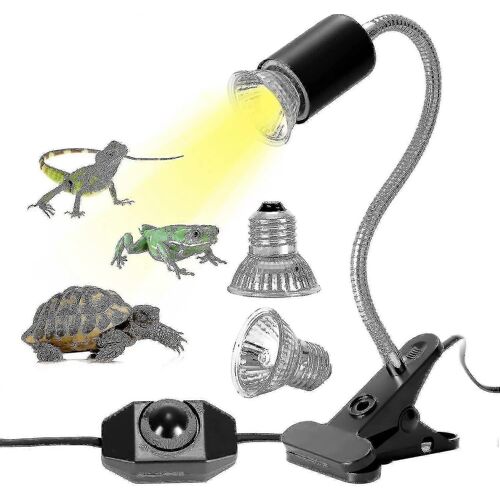 Kit De Lampe Chauffante De Tortue Lampe Chauffante De Reptile Avec 2 Ampoules Uva Uvb 25w 50w Longue Base Lampe De Tortue 360 Rotation Pour Tortue Reptile Lézards Serpents Camélé