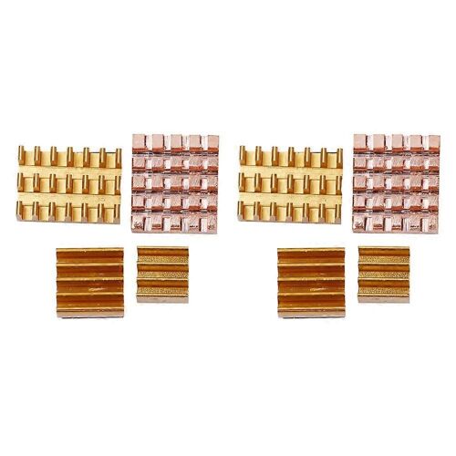 8pcs cuivre aluminium dissipateur thermique processeur refroidisseur avec adhésif pour Raspberry Pi 4B