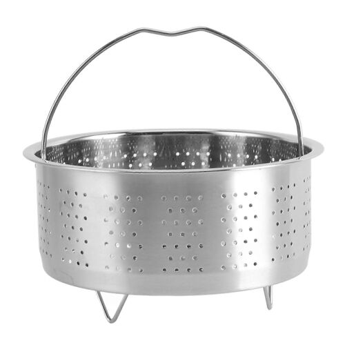 Panier à vapeur en acier inoxydable avec poignée Élimination du sucre Cuiseur à riz Insert Grille de cuisson à la vapeur pour aliments Oeufs Légumes Fruits 16,5 cm/6,5 pouces