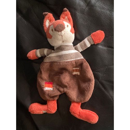 Doudou Bukowski Design Renard Orange Jumpy Marron Rayé Rayure 22cm