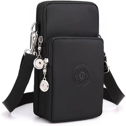 Wqs-Petit Sac Téléphone Portable Femme Sacs Bandoulière Crossbody Pochette Brassard De Sport De Course À Pied Bande Running Armbag Universel Pour Iphone 14 13 11 Samsung Xiaomi Bis Zu 7.5" Noir
