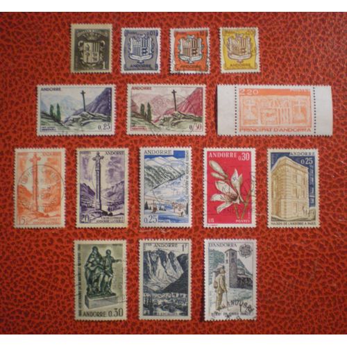 Lot De 15 Timbres Tous Différents - Andorre Français