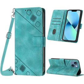 Kal-Coque Pour Iphone 15 Plus (6,7 Pouce), Pu Leather Flip Portefeuille Étui En Cuir, [3 Porte Cartes] [Fermeture Magnétique] [Bandoulière Réglable] Coque Pour Iphone 15 Plus - Vert