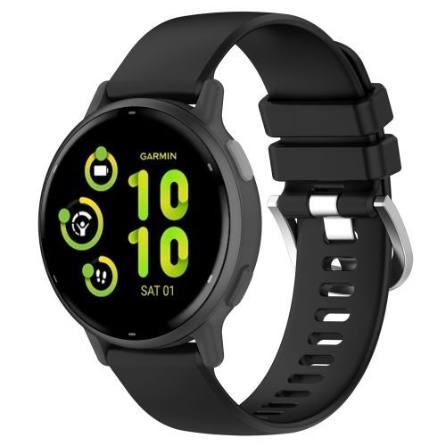Bracelet En Silicone Noir 20 Mm Pour Garmin Vivoactive 5 / Active 5