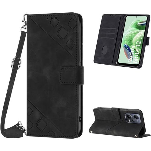 Kal-Coque Pour Xiaomi Redmi Note 12 Pro 5g/Poco X5 Pro 5g, Pu Leather Flip Portefeuille Étui En Cuir, [3 Porte Cartes] [Fermeture Magnétique] Coque Pour Redmi Note 12 Pro 5g - Noir