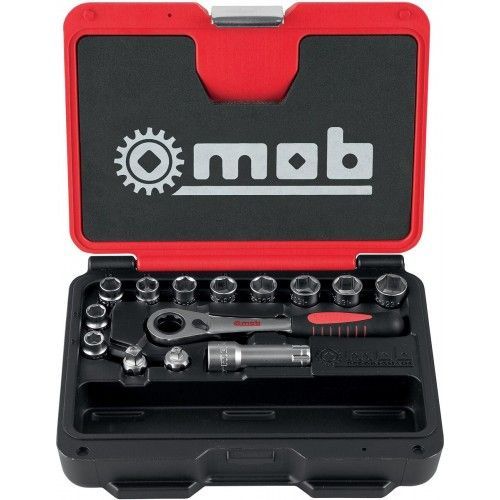 Coffret 10 douilles débouchées -1 cliquet -1 rallonge -2 adaptateurs MOB
