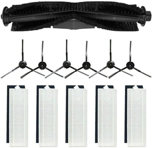 12 pièces Accessoires de Remplacement pour Proscenic M7 Pro,pour Uoni V980 Plus,pour Kyvol Cybovac S31 Robot aspirateur,1 Brosse Principale,6 brosses latérales,5 filtres HEPA