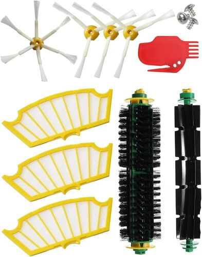 Kit de pièces de rechange pour Roomba série 500 - Compatible avec Roomba 510 530 535 545 550 555 560 570 575 580 585 595. (Tous les modèles) - Pack de rouleaux, filtres, brosses latérales