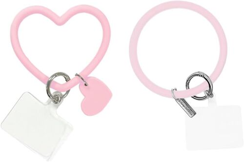 KAL-Pièces Bracelets Téléphone Portable, Tour De Cou Téléphone Universelle, Dragonne Chaîne De Téléphone Mobile Bracelet Anti-Perdu Longe Lanière De Téléphone Perles Pour Femmes Filles (Rose)