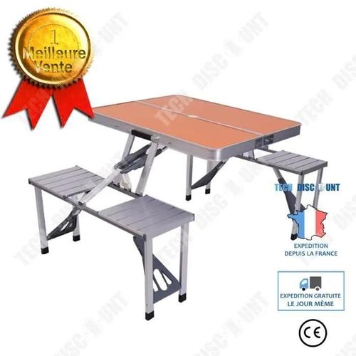 Td® Table Et Chaise Pliante D'extérieur, Une Table Et Quatre Chaises, Table Portable Simple D'une Seule Pièce, Table Pliante