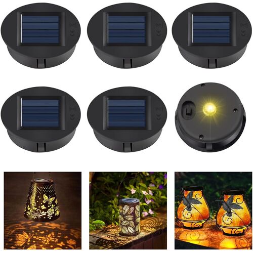 Bhhbb-Lampes Solaires De Rechange À Led, Lot De 6 Lampe Solaire De Rechange Avec Ampoules Led, Étanche Pièce De Rechange Pour Lampe Solaire, Pour Lampes Solaires De Jardin Et Bricolage, 8cm