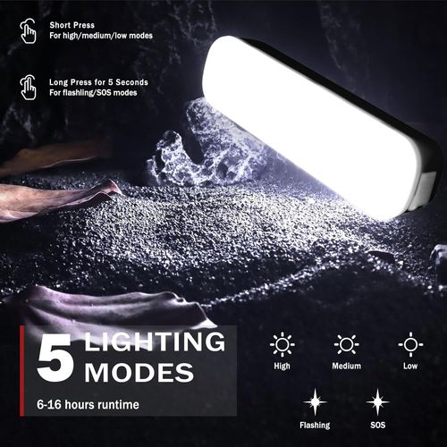 1-Piece Led Solar Lantern Magnetic Camping Lamp Outdoor Tent Light 6000mah Usb Rechargeable Camping Accessories Power Bank Emergency Lamp For Blockout (White)