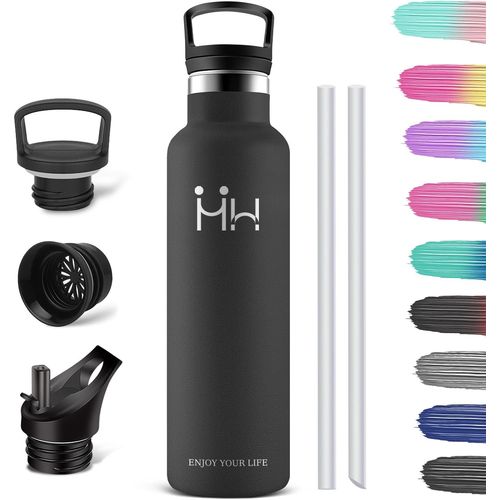 Gourde Isotherme 1l, Étanche Sans Bpa, Gourde Isotherme, Double Paroi, Bouteille Isotherme, 18/8 Acier Inoxydable, Gourde Inox, Bouteille D'eau Pour Sport, Randonnée, École, Bureau