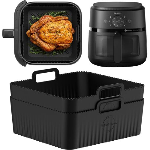 Moule Silicone 2 pièces 6,2L Pour Philips Air Fryer Série 2000 / Ninja AF180EU | 2,5 mm D¿épaisseur | Bandes En Silicone de 8 mm sur le fond |