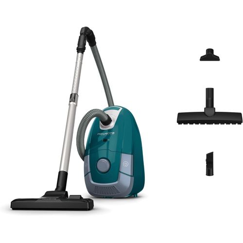 LETNERNY-Power Xxl Aspirateur Avec Sac, 4,5 L, Moteur Basse Consommation 900 W , Performant, Très Bien Accessoirisé Ro3143Ea, Bleu Pétrole/Gris