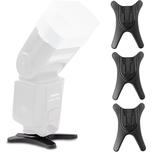 3 x Flash Mount with Tripod Universal Integrated 1/4 Inch for Flash Shoe According to Standard e.g. Compatible with Nikon Canon Olympus Panasonic Pentax Sigma Metz