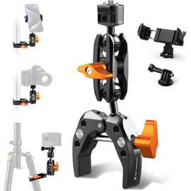 Bras Magique Avec Super Clamp Bras À Rotule 360° Support Avec Pince Et Adaptateur Pour Appareil Photo Smartphone Gopro Caméra D'Action Flash Dslr Stabilisateur - M13[Z367]
